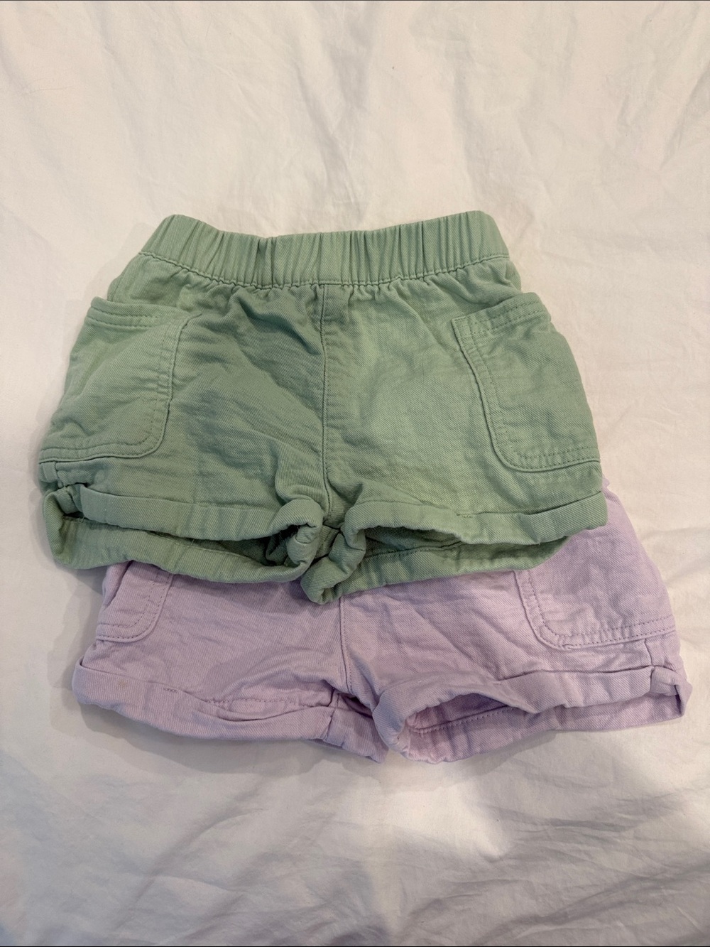 Cat & Jack Toddler Cotton Pocket Shorts Bundle - Green & Lavender 💚💜